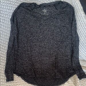 Calvin Klein Women's Charcoal Long Sleeve Top